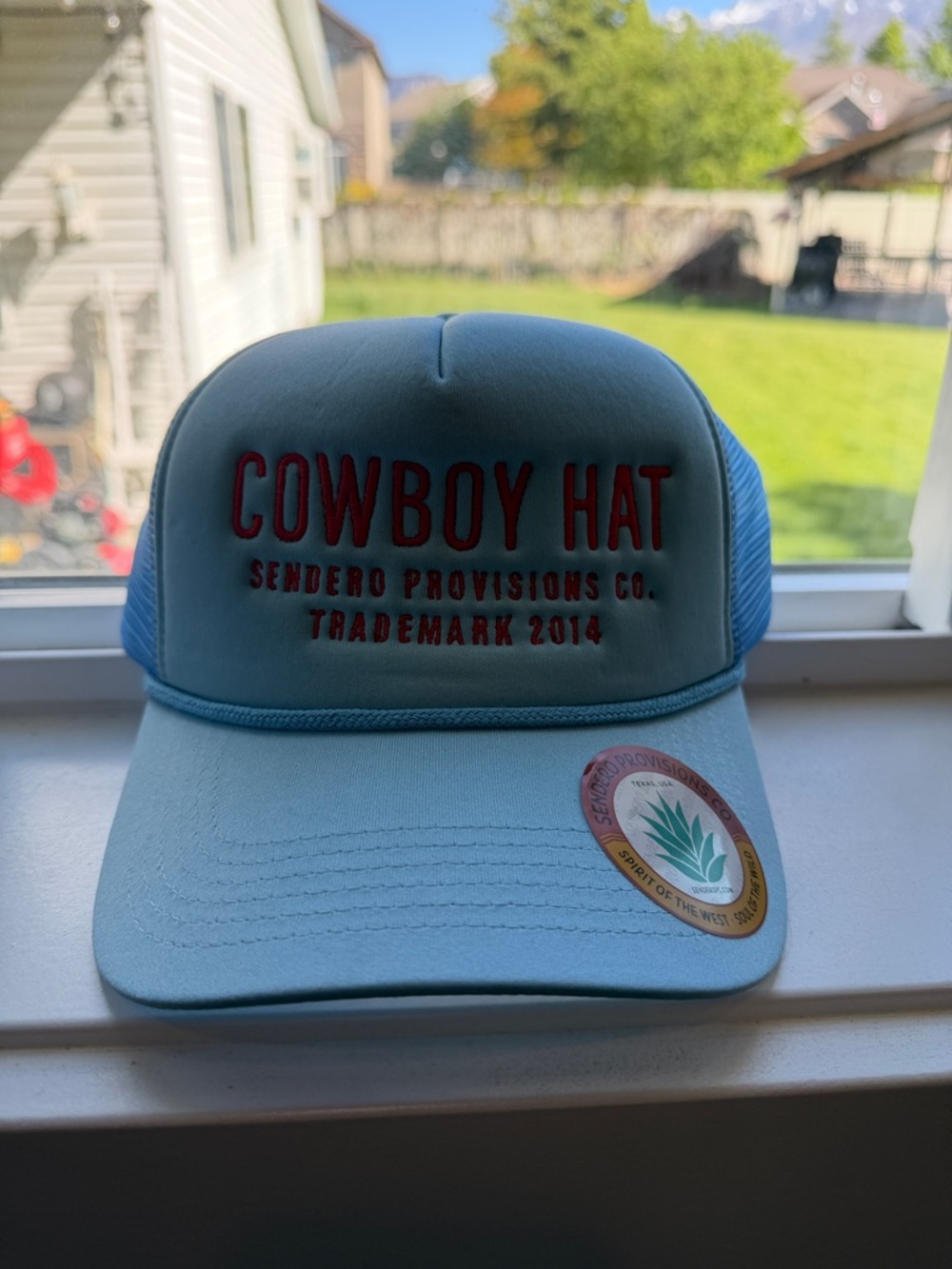 Sendero Provisions Co. Light Blue 'Cowboy Hat' Trucker Cap